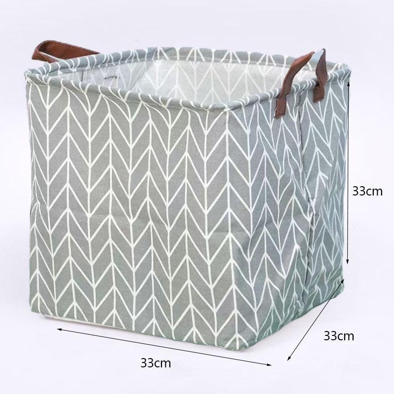 Large Waterproof Cotton Linen Storage Basket for Laundry and Toys