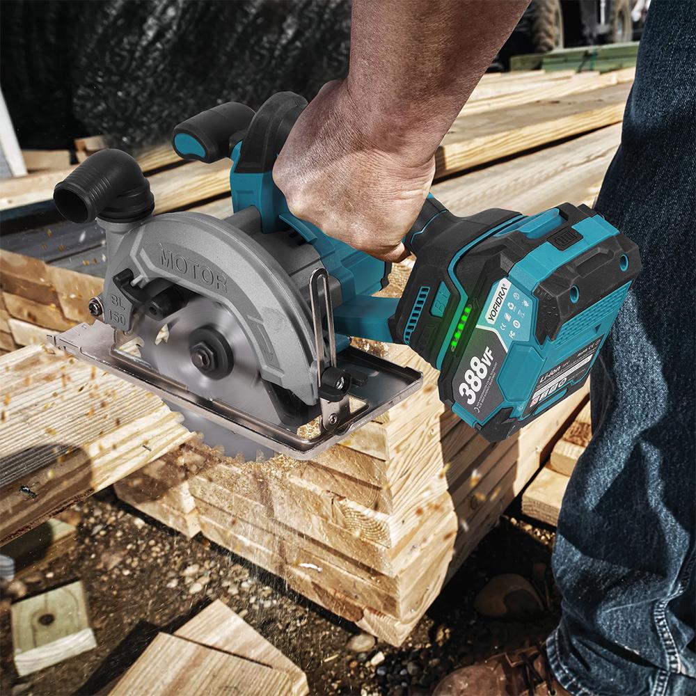 YOFIDRA 6Inch Brushless Electric Circular Saw Digital Display Chainsaw Multifunctional Cutting Tool For Makita 18V Battery Pin