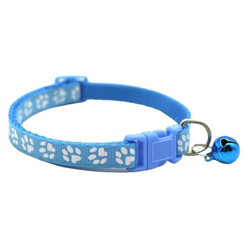 

Fashion Cats Accessory Collar with Bells Bright Color Lovely Print Cats Neck Collar For Outdoor Walking Training Use синій