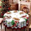 Christmas Themed Tablecloth, Christmas Tree Gift Dwarf Print Waterproof Table Flag, Family Restaurant Atmosphere Decoration