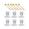 French Vintage Floral Glass Coffee Cup Set 120ml Heat Resistant Tea Milk Latte Home Office Use