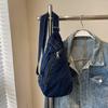 Retro denim women's breast bag simple large capacity casual shoulder bag Korean style portable messenger bag
