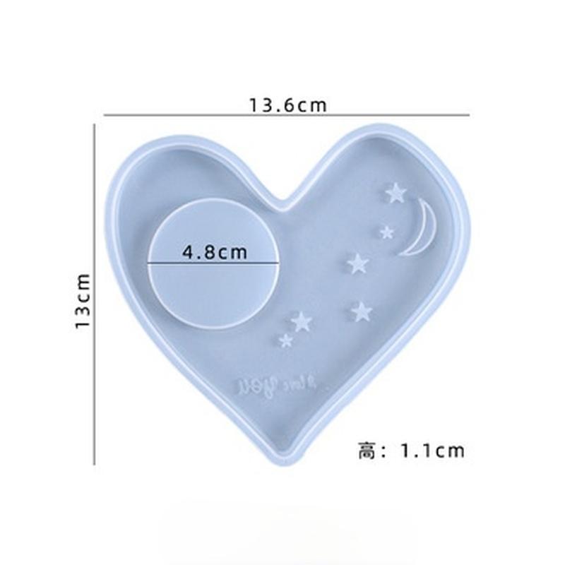 1PCS Heart Type Coaster Display Stand Resin Epoxy Casting Mold Silicone Coaster Holder Mould