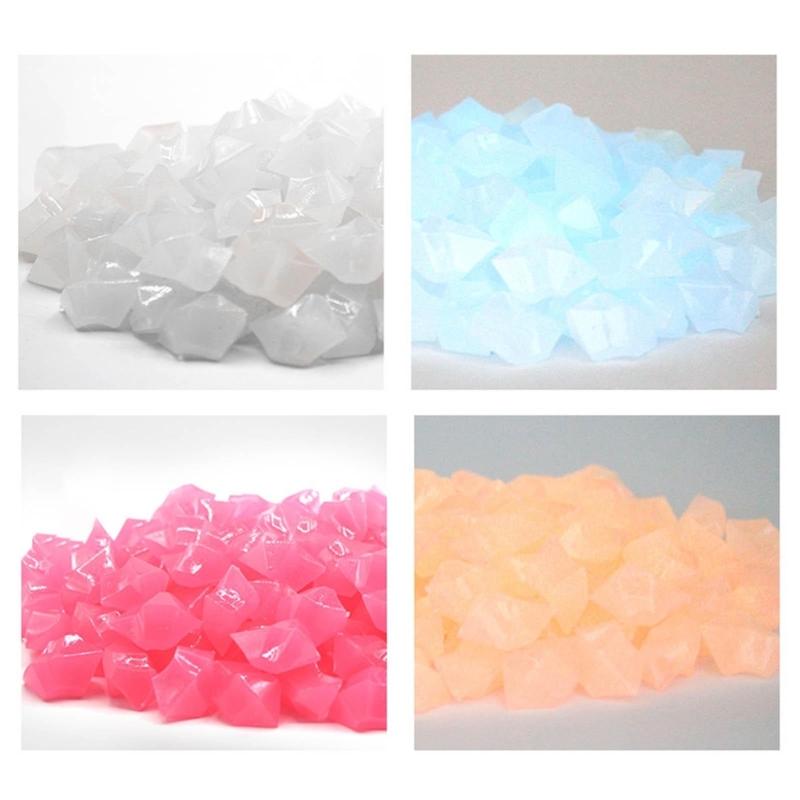 300pcs Mini Luminous Stones 14mm Glowing in Dark Garden Pebbles Ornament for Aquarium Colorful Artificial Stone Ornament