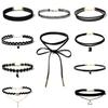 Minimalistisches europäisches & amerikanisches Lolita Spitzen Choker Halskettenset für Damen