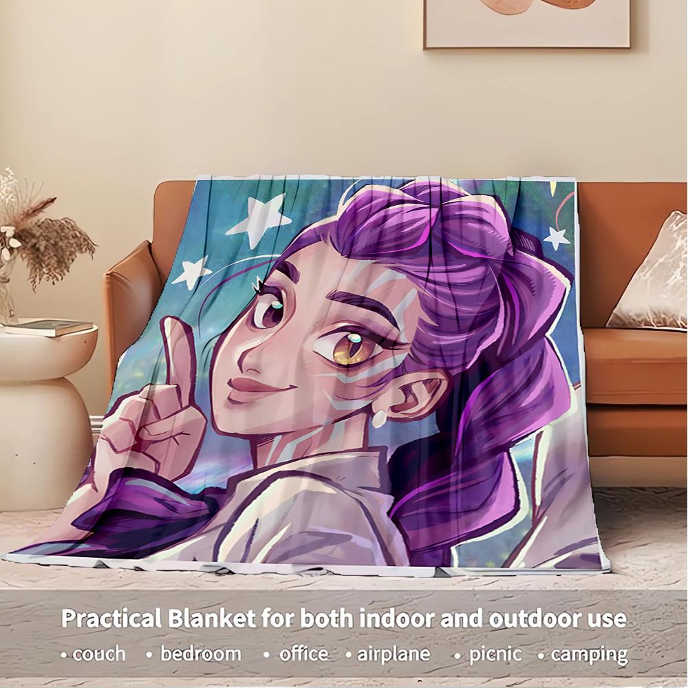 K-POP Anime Girls Group  Four Seasons Soft Warm Blanket  All-Season Thick Knit Polyester Bedspread for Bed, Camping, Travel  Perfect Gift