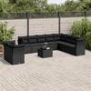 VidaXL Garden Lounge Set 11 Pcs with Cushions Black Wicker 3217865
