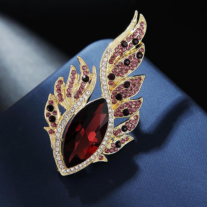 Phoenix Eye Feather Brooches For Women Coat Jewelry Accessries Gifts