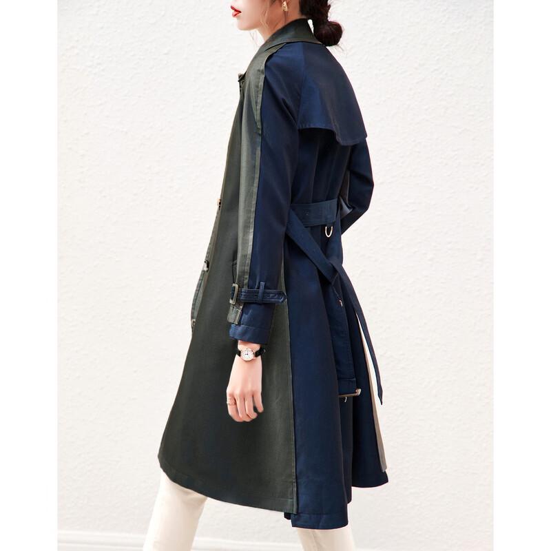 Women's Polo Collar Cotton Blend Trench Coat
