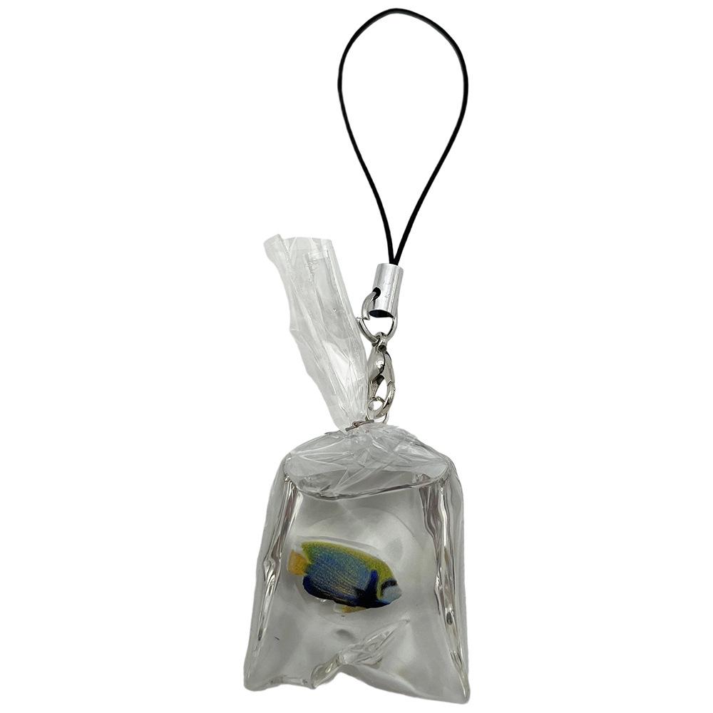 Tropical Fish Resin Keychain - 3D Transparent Goldfish Pendant Decoration