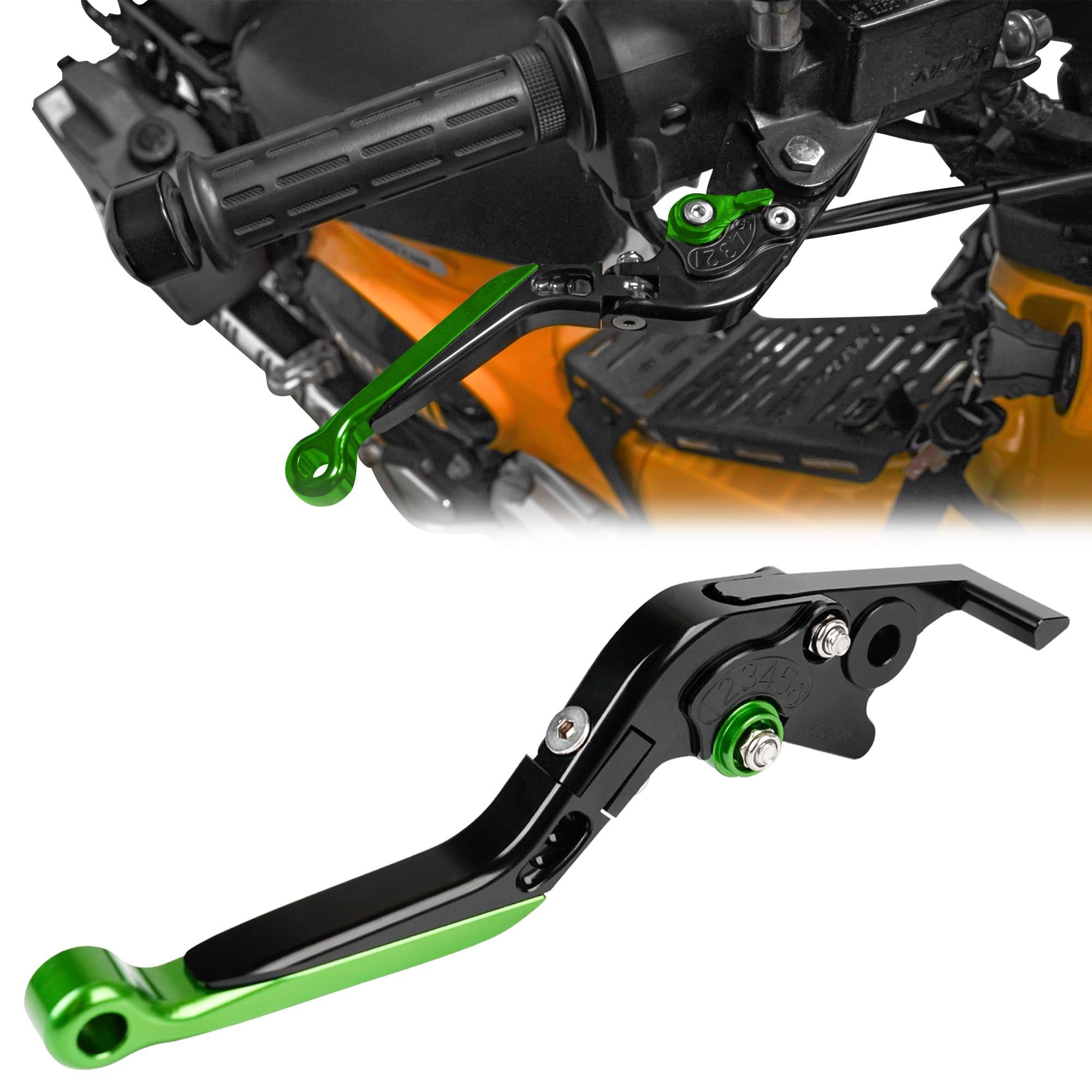 

Тормозные рычаги Motikvans Реверсивные CC110 CT125 Совместимые Тормозные рычаги 6 уровней регулируемые Алюминий с ЧПУ Medium size зелёный