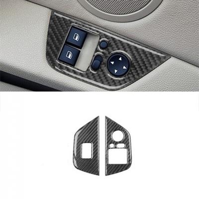 2x Carbon Fiber Car Door Window Lift Switch Cover Trim For BMW Z4 E85 2003-2008