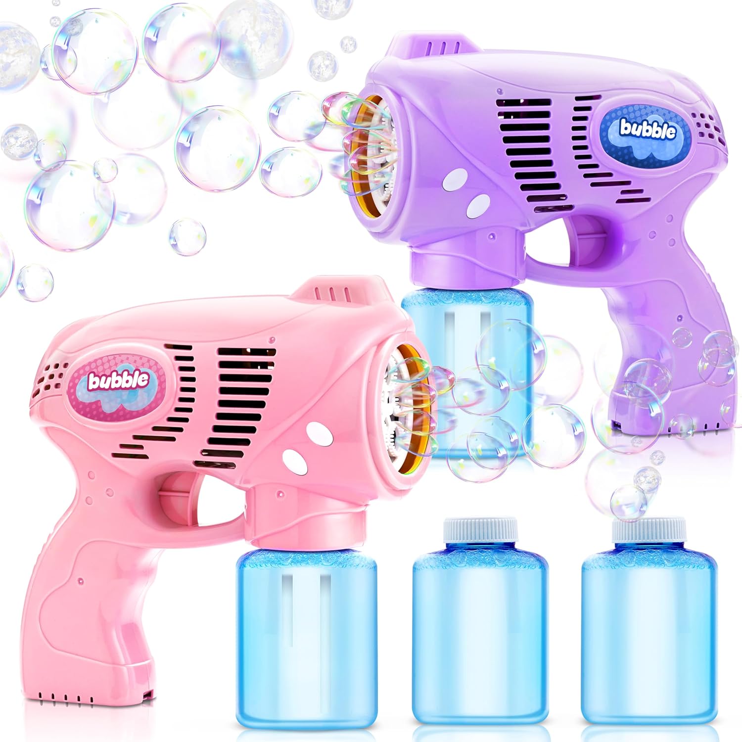 

Bubble Guns Bottles Refill Solution Machine Gun Kids Summer Party Outdoors Activity Birthday Gift JOYFY 2 with for Kid Friendly Entertaining Fun Play