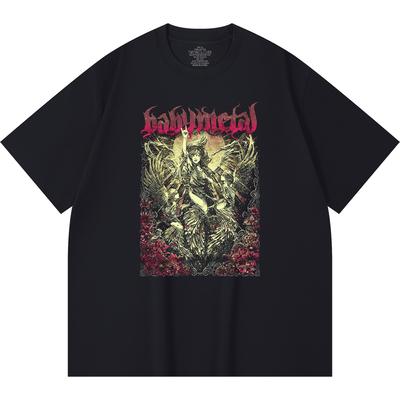 230 Gsm 100% Cotton Heavy Metal T-Shirt Rock Band Popular Music Print Unisex Heavy Cotton T Shirt