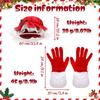 Mrs Claus Costume Hat and Gloves Set Red White Christmas Role Play Dress Up Accessories Gift for Women Girls Kids Party Photo