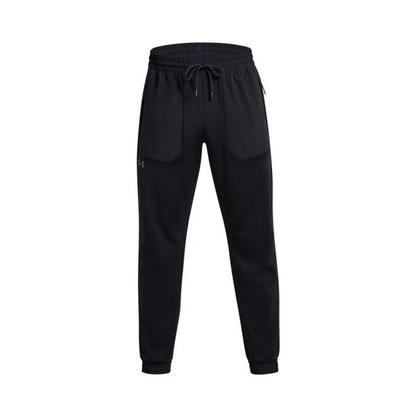 Pantalon de survêtement molletonné uni à cordon de serrage et poignets pour homme Noir 1382287-001
