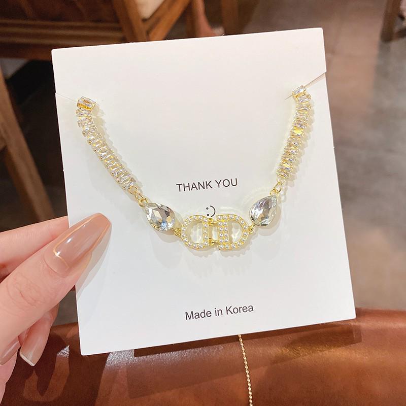 

Корейский дизайн циркониевое ожерелье с листом и сердцем, с разноцветными бусинами и подвеской-буквой