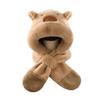 Thickened Capybara Hooded Scarf Set Soft Plush Plush Hat Scarf Set  Cycling Protection