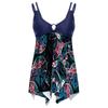 Plus Size Two Piece Swimsuit Women Tankini Set Adjustable Straps Ruched Front with Skirted Bottom Swimwear for Beach Pool