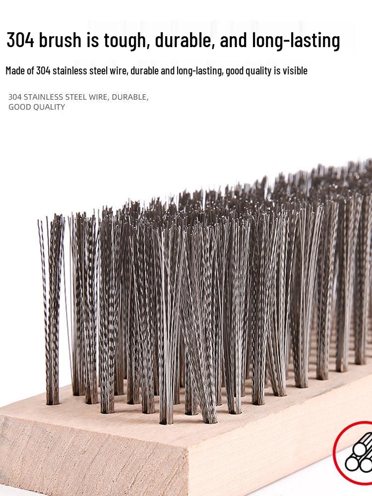 Stainless Steel Long Handle Wire Brush: Stiff Bristles for Scrubbing Tile, Cement, Moss, Rust Removal, and More