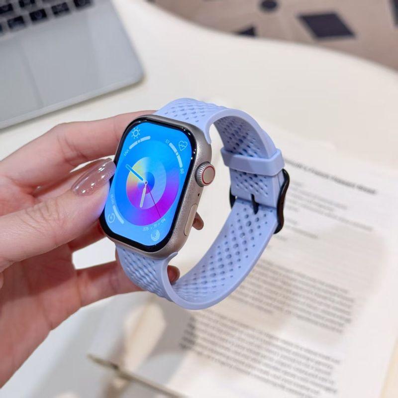 

Suitable for Apple IWatch Strap AppleWatch Silicone S10 COUPLE S Breathable Summer Ultra Sports S9 Lavender Application: iwatch S9/8/7 [41mm]]