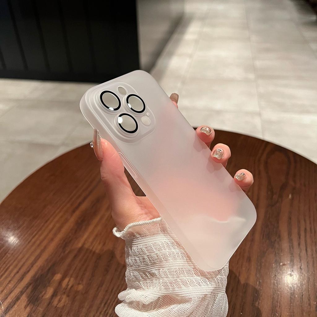 Applicable To Apple 15 Promax Mobile Phone Case IPhone 14 Summer Transparent Matte Lens All Inclusive 13 Ultra-thin Anti-fall