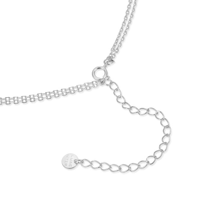 Luxenter Collier argent 925 avec zirconium brillant finition en rhodium - Lisvau
