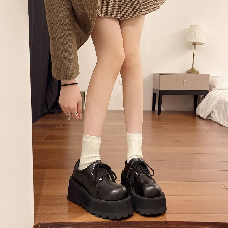 Lodičky na vysokém kulatém podpatku, šněrovací mokasíny, podzimní dámské boty ve výprodeji 2024, módní křížově vázané jednobarevné lodičky Sapatos De Salto Alto