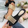 Fashion Women Slippers 2025 New Fashion Rhinestone Sandals Shiny Glitter Flat Shoes Trend Bling Bling Crystal Slippers Slides Women