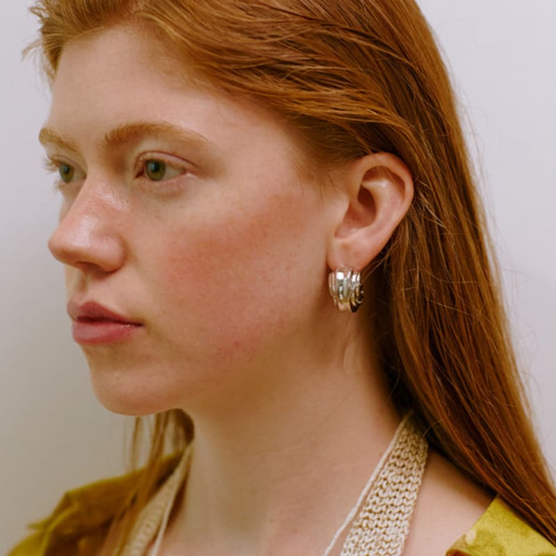 Third Movement Big Shell Earring (Silver)