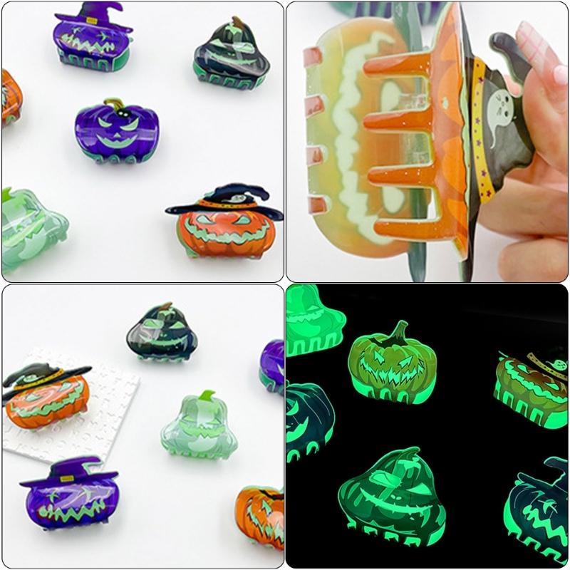 Pinza per Capelli Artiglio per Capelli Zucca Ornamento Grande Presa Barretta di Halloween