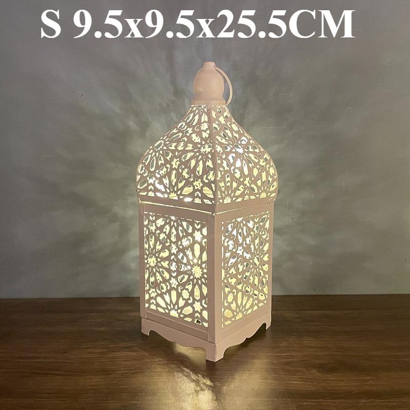 Metal Retro Moroccan Lantern Candelabra, Iron Candle Holder, Hurricane Lamp Candelabra  Home Decor Accessories No Battery