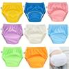 6pcs Plain Color Training Pants Washable Learning Pants Breathable Training Diapers Baby Diaper Cotton Cloth Learning Pants