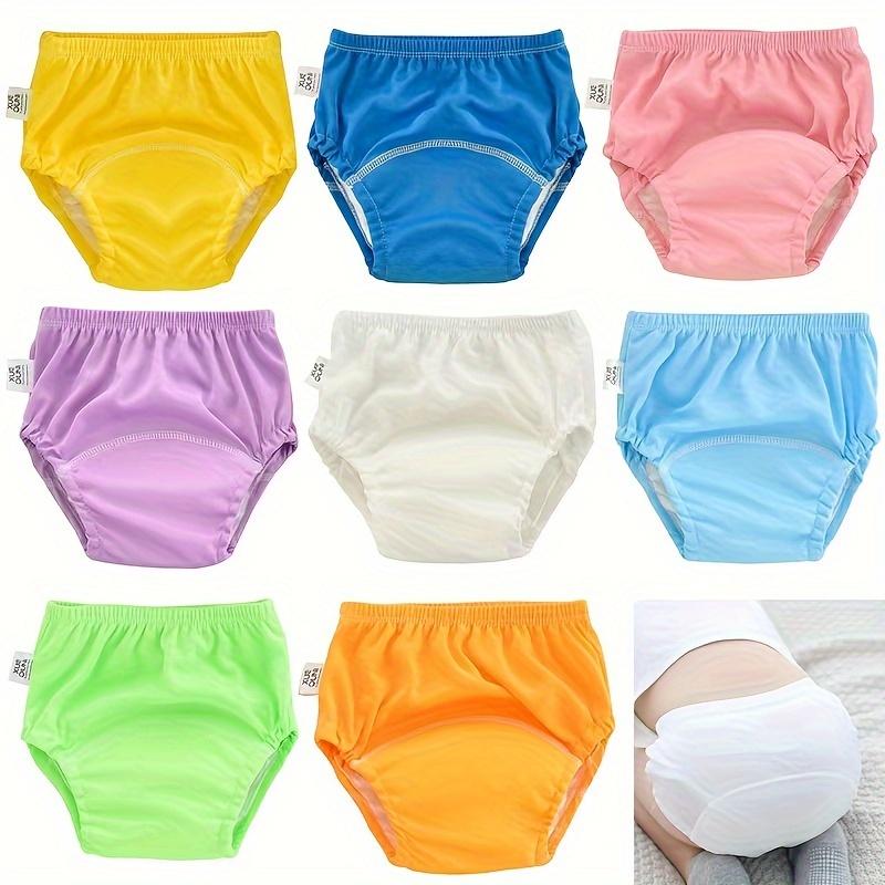 6pcs Plain Color Training Pants Washable Learning Pants Breathable Training Diapers Baby Diaper Cotton Cloth Learning Pants