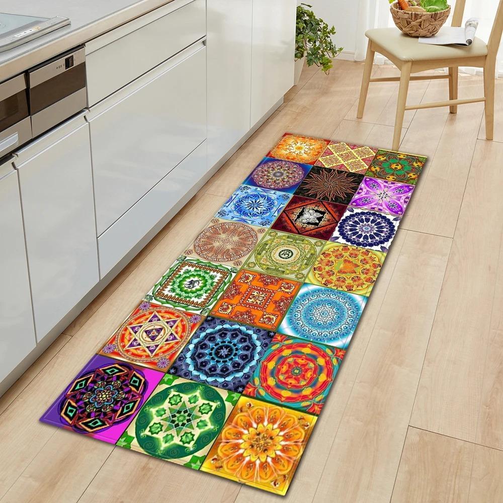 Bohemian Retro Mandala Pattern Home Kitchen Floor Mat Door Front Decoration Floor Mat
