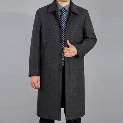 Herren Wollmantel Herbst Mann Wollmischung Mantel Winter Wolle Lange Jacke Pea Coat Langer Mantel