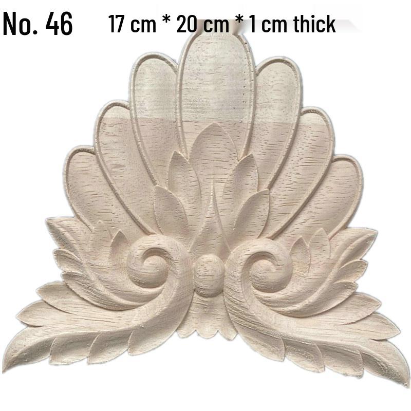 Europäische Massivholz-Schnitzerei-Applikation: Dekorative Blumen Schleife für Wände & Möbel