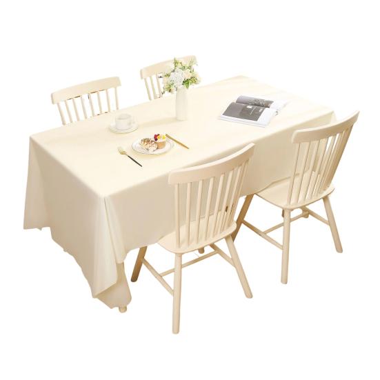 Dining Table Cloth Tablecloth for Rectangle Table, Cream Style Pure Color Tablecloth, Waterproof Oil-Proof Easy Clean PEVA Cover Coffee Tables