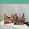 Stylish Ethnic Design Handbag For Women Elegant Mid-size Plaid Shoulder Bag