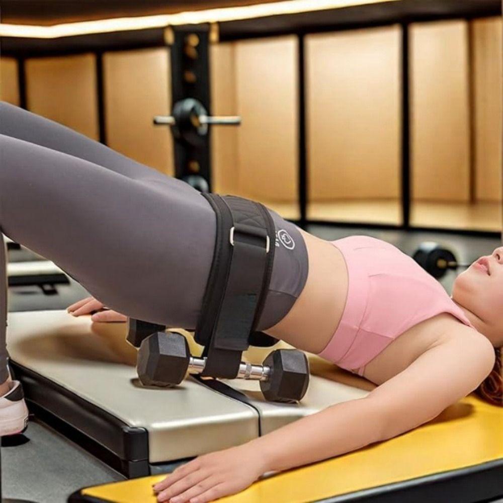 Easy To Use Hip Thrust Belt Pro-Grade Adjustable Dumbbell Booty Belt Enhance Strength Non Slip Waist Trainer Belt Home Workouts