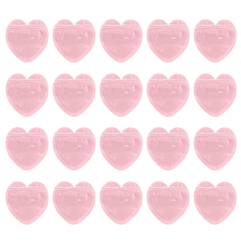 Stylish Heart shaped Jewelry Self sealing Bags Elegant Heart shaped Jewelry Packaging Bags Handy Self sealing Organizer розовый