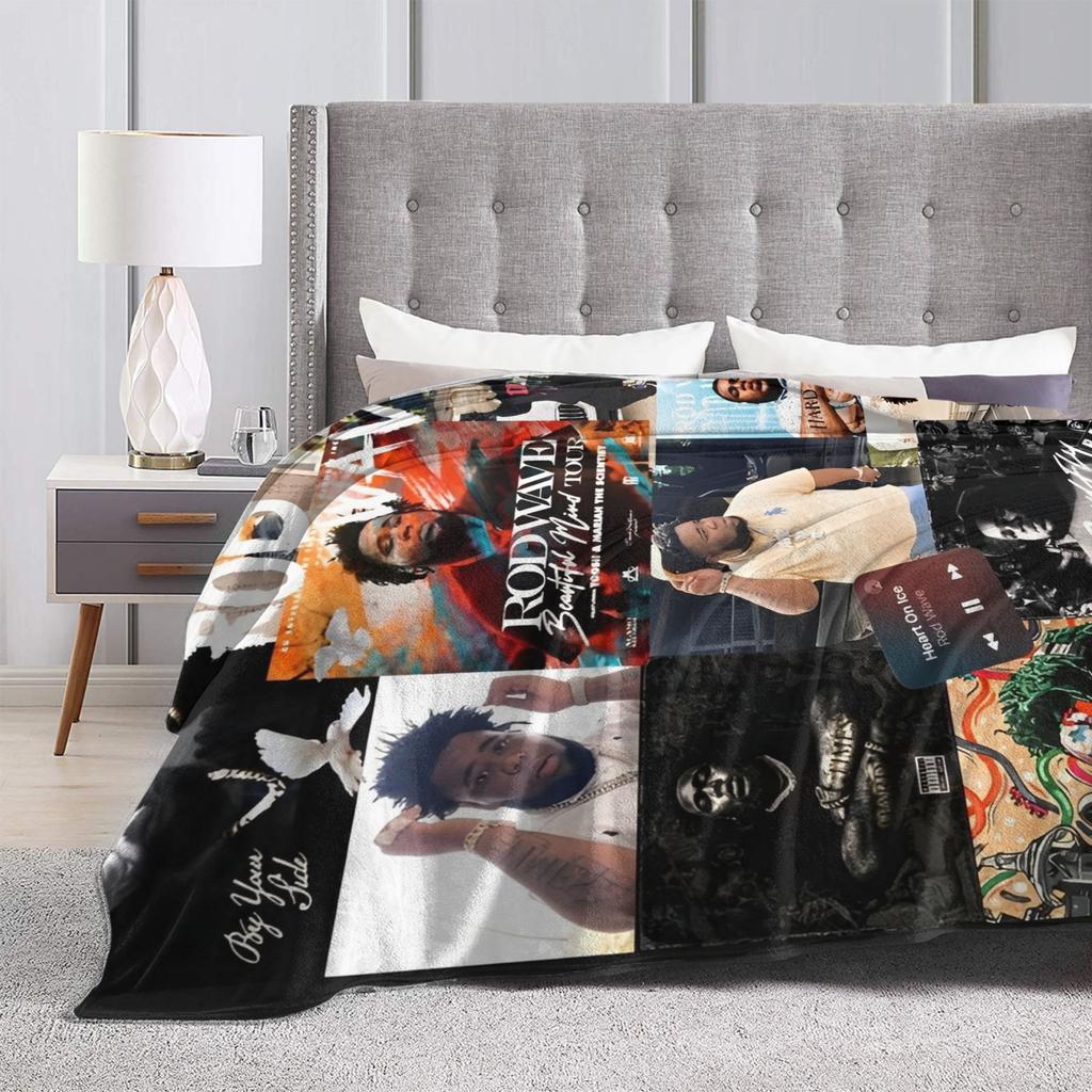 Rapper rod wave  Blanket  Decorative Flannel Bedding Throws For Bedroom Warm Custom Quality Bedspread Birthday Gift