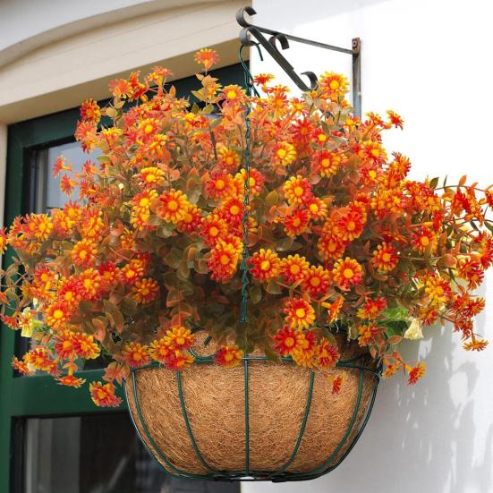 Fall Artificial Flower 7 Fork Realistic Fake Plastic Flower Home Office Wedding