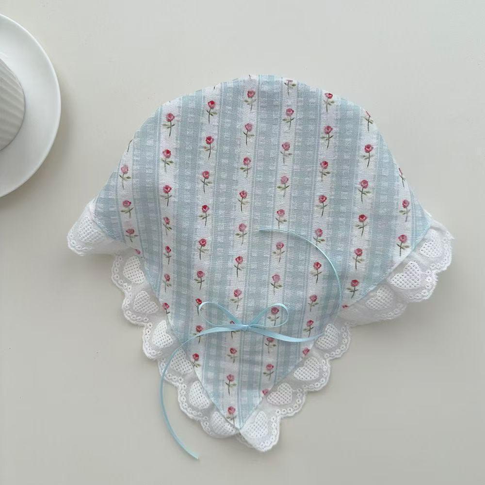 Pastoral French Lace Triangle Hair Scarf and Headband for Spring Outings