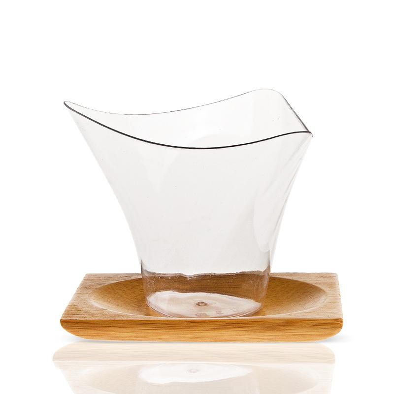 20Pcs 100Ml Disposable Plastic Dessert Cups Birthday Transparent Party Ice Cream Home Christmas Twisted Triangle Mousse Cup