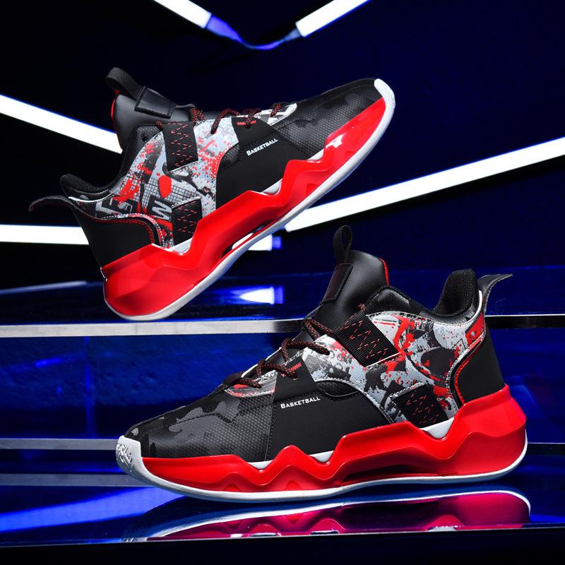 Youth basketball shoes Men's spring and autumn shock absorption and warmth Student actual combat shoes Low-top combat boots Non-slip and wear-resista