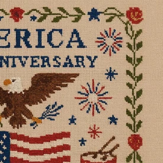 USA 250-årsjubileum Broderisett DIY Nålbinding Nybegynner Patriotisk Minne Broderimønster Suvenirgave for Nybegynnere Veteraner Militære