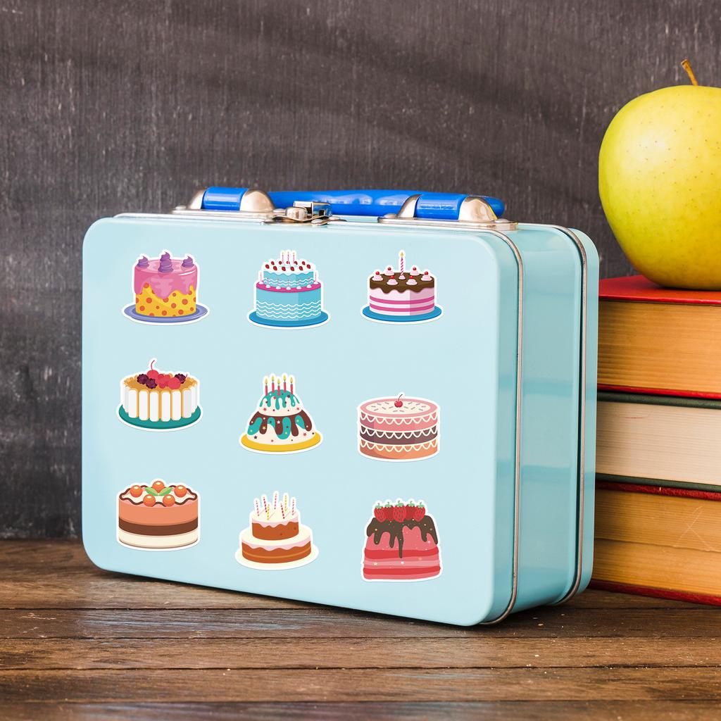 100 Birthday Cakes Graffiti Stickers Skateboard Suitcase Car Decoration Stickers Waterproof Stationery Cartoon Stickers