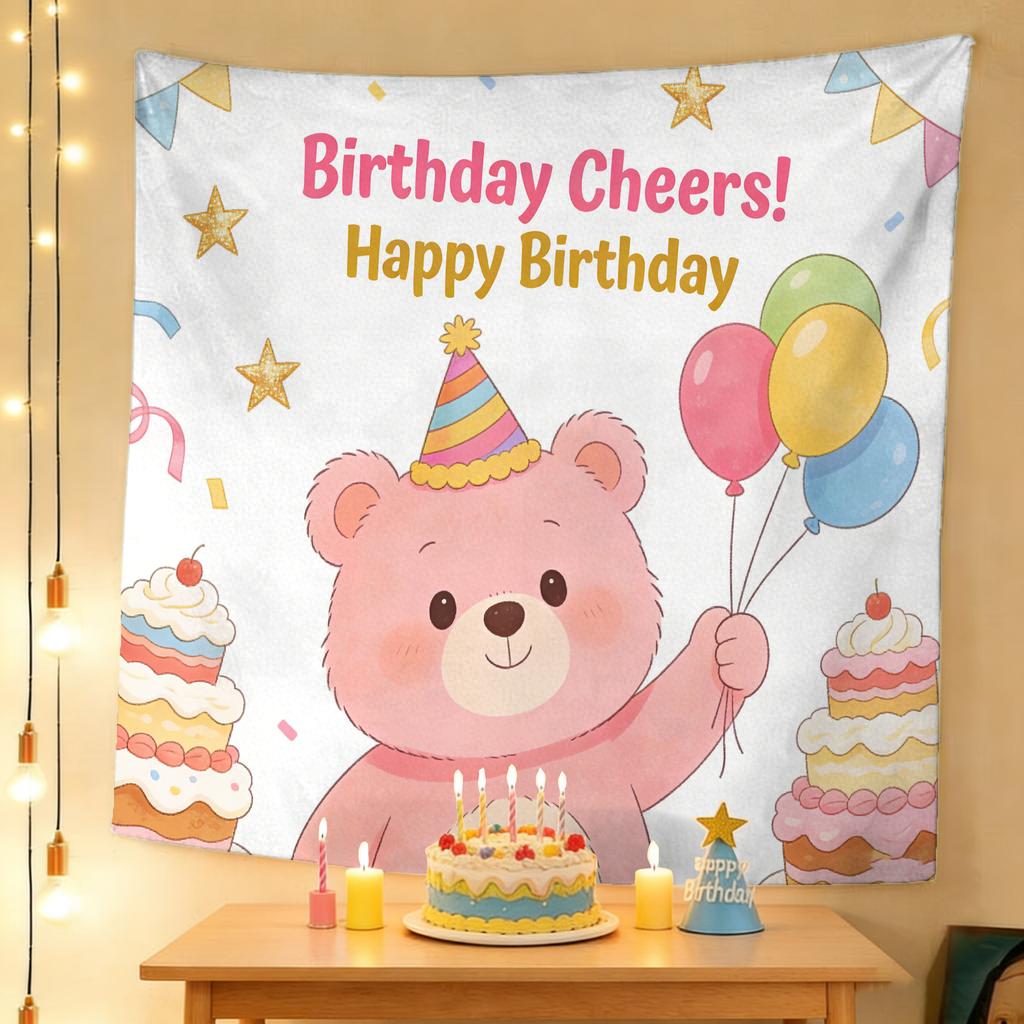 Kids Birthday Tapestry Photo Backdrop Cloth for Party Decoration Event Scene Setup And Wall Photography Background