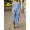 Women's Autumn Solid Color Casual Top and Pants Set